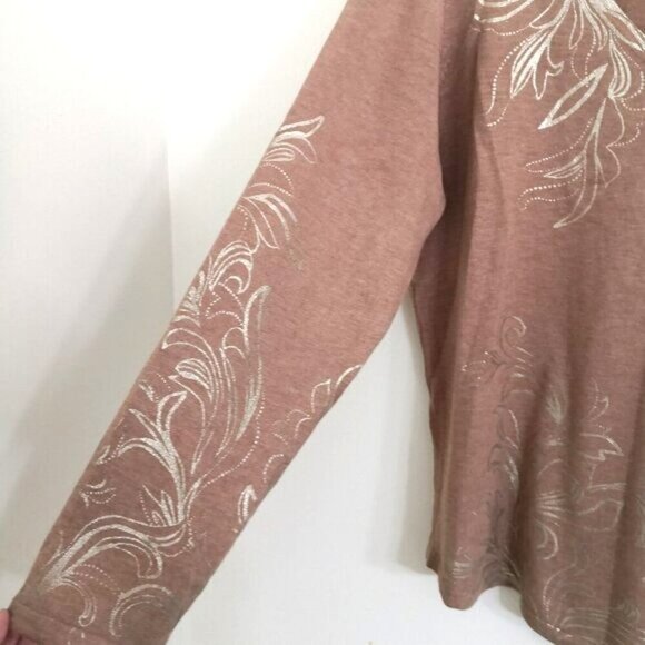 Chico's Foil Detail V-neck Pullover Sweater Size 2 (=L) - Picture 6 of 8